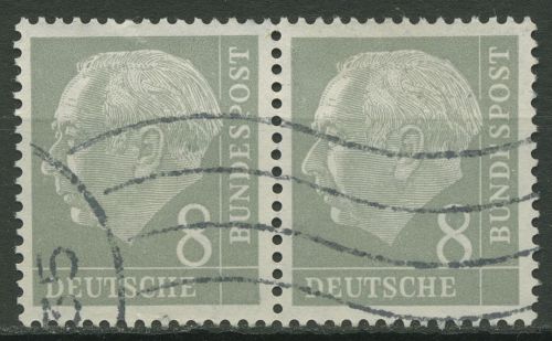 Bund 1954 Th. Heuss I Bogenmarken 182 x W waagerechtes Paar Wellenstempel