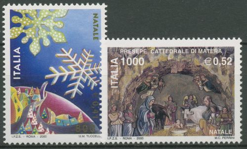 Italien 2000 Weihnachten Schneekristalle Weihnachtskrippe 2737/38 postfrisch