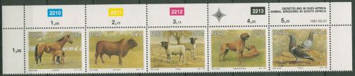Südafrika 1991 Tierzucht Haustiere Hund Taube 813/17 ZD OR postfrisch (C40286)