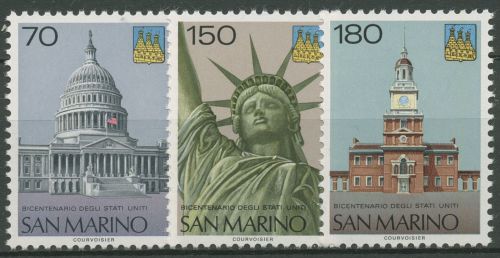 San Marino 1976 200 Jahre Unabhängigkeit Amerika Bauwerke 1115/17 postfrisch