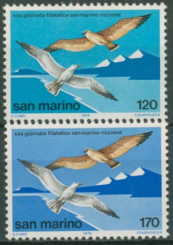 San Marino 1978 Briefmarkenausstellung Möwe Turmfalke 1158/59 postfrisch