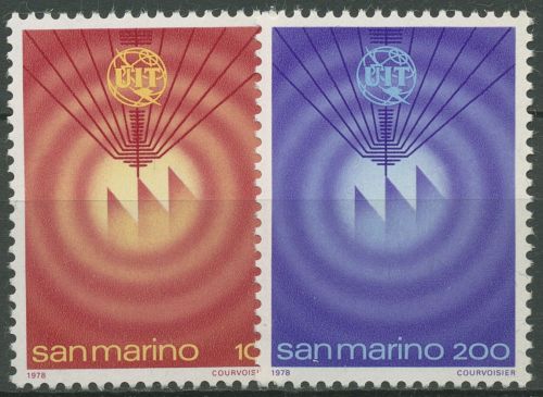 San Marino 1978 Weltfernmeldetag Fernmeldeunion UIT 1160/61 postfrisch
