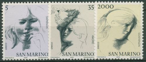San Marino 1978 Ziviltugenden Weisheit Liebe Beständigkeit 1162/64 postfrisch
