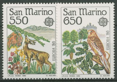 San Marino 1986 Europa CEPT Naturschutz Damwild Turmfalke 1339/40 postfrisch