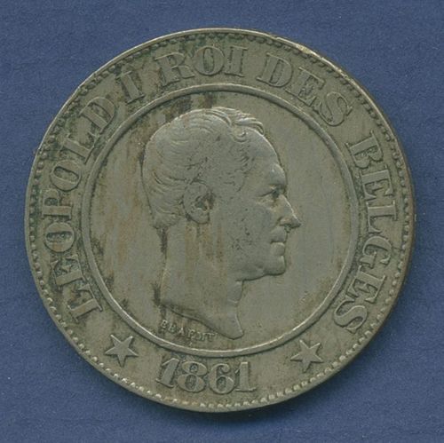 Belgien 20 Centimes 1861, Leopold I., KM 20 sehr schön (m6063)