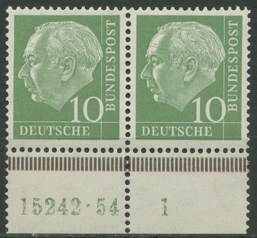 Bund 1954 Th. Heuss I Paar aus MHB Hausauftrags-Nr. 183 x Wv (2) HAN postfrisch