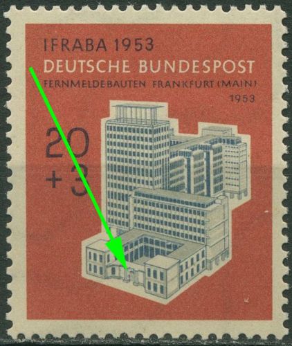 Bund 1953 IFRABA 1953 mit Plattenfehler 172 f 39 postfrisch