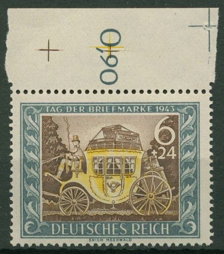Deutsches Reich 1943 Tag der Briefmarke mit Oberrand 828 OR postfrisch
