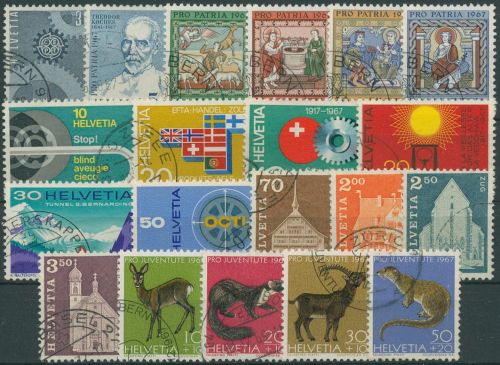 Schweiz Jahrgang 1967 komplett ( 850/69) gestempelt (G60024)