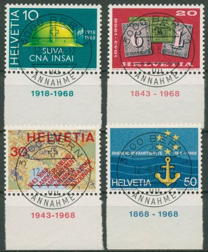 Schweiz 1968 Ereignisse Versicherungen Rheinschifffahrt 887/90 mit TOP-Stempel