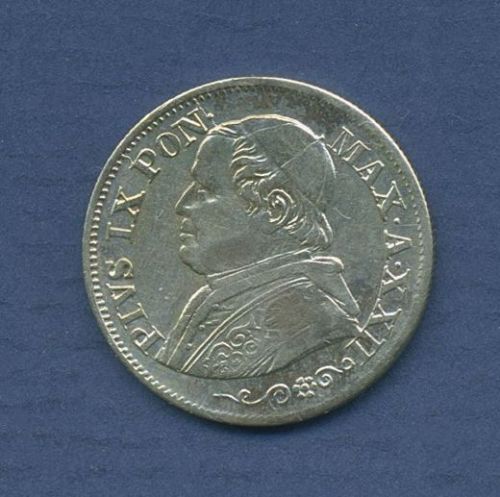 Italien Kirchenstaat 10 Soldi 1867 R, Pius IX. KM 1376, fast vz (m6105)