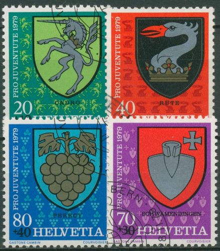 Schweiz 1979 Pro Juventute Wappen Gemeindewappen 1165/68 gestempelt