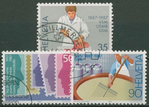 Schweiz 1987 Ereignisse Metzgerei Milchwirtschaft Briefmarken 1351/53 gestempelt