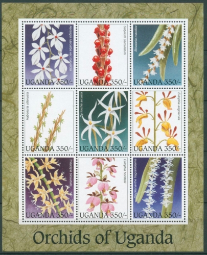 Uganda 1995 Orchideen Kleinbogen 1635/43 K postfrisch (C23488)