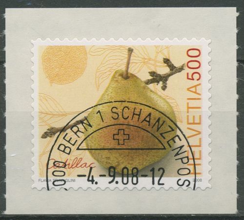 Schweiz 2008 Alte Obstsorten Birne 2078 gestempelt