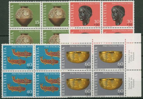 Schweiz 1973 Pro Patria Archäologische Funde 996/99 4er-Block postfrisch