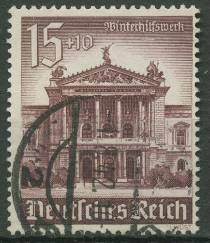 Deutsches Reich 1940 WHW Winterhilfswerk Bauwerke Theater Prag 757 gestempelt