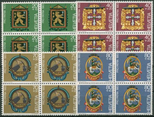 Schweiz 1983 Pro Patria Wirtshausschilder 1251/54 4er-Block postfrisch