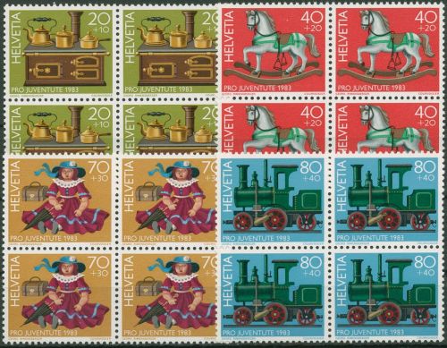 Schweiz 1983 Pro Juventute Kinderspielzeug 1260/63 4er-Block postfrisch