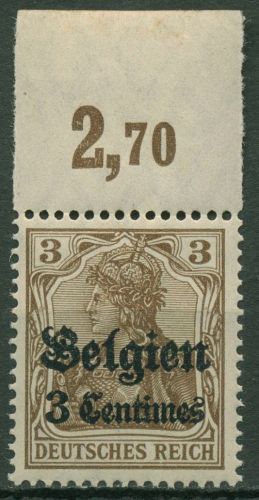 Landespost in Belgien 1914/16 Germania mit Aufdruck 1 postfrisch