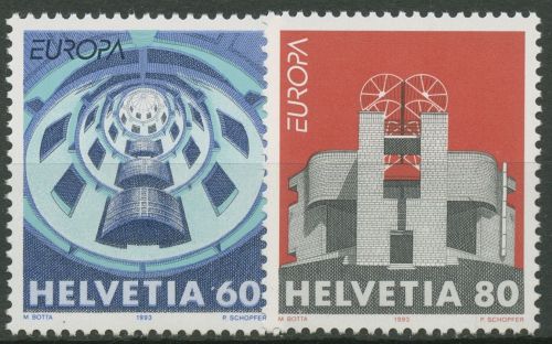 Schweiz 1993 Europa CEPT Zeitgenössische Kunst Häuser 1499/00 postfrisch