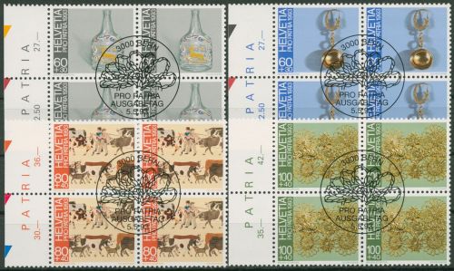 Schweiz 1993 Pro Patria Kunst Kultur Volkskunst 1502/05 4er-Block gestempelt