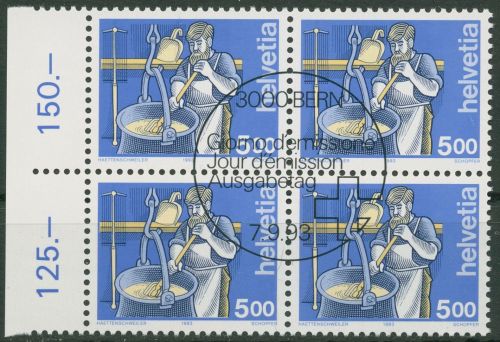 Schweiz 1993 Berufe Käser 1510 y 4er-Block gestempelt