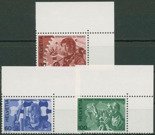 Int. Arbeitsorganisation (BIT/ILO) 1975 Mensch und Arbeit 105/07 Ecke postfrisch