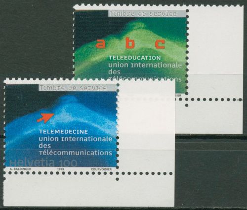 Int. Fernmeldeunion (UIT/ITU) 1999 Telelernen/Telemedizin 16/17 Ecke postfrisch