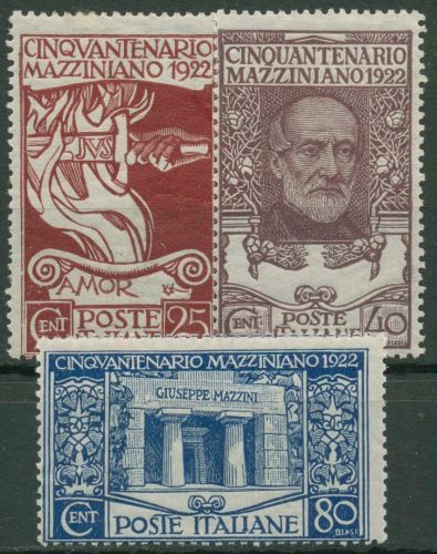 Italien 1922 Staatsmann Giuseppe Mazzini 157/59 mit Falz