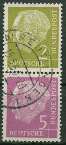 Bund 1955 Heuss Zusammendruck S 17 gestempelt