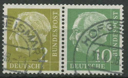 Bund 1956 Heuss Zusammendruck W 12 gestempelt