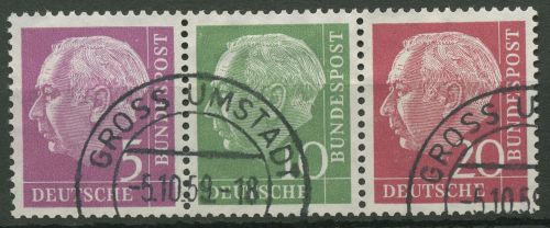 Bund 1958 Heuss und Ziffer Zusammendruck W 20 X gestempelt