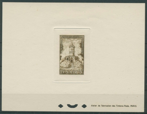 Saarland 1956 Wiederaufbau Denkmäler 375 Vorzugsdruck Ministerblock