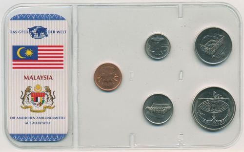 Malaysia 2005 Kursmünzen 1 - 50 Sen im Blister, st (m4036)