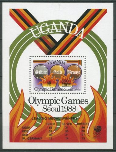 Uganda 1988 Gewinner der Olymp. Sommerspiele Seoul Block 89 postfrisch (C27485)