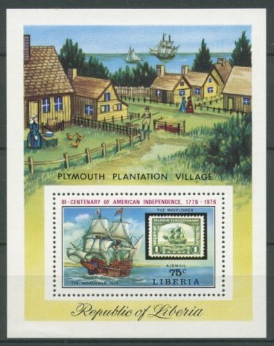 Liberia 1975 200 J. Unabhängigkeit der USA Block 76 A postfrisch (C27467)