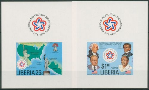 Liberia 1976 200 J. Unabhängigkeit der USA 1013/14 B Block postfrisch (C27476)