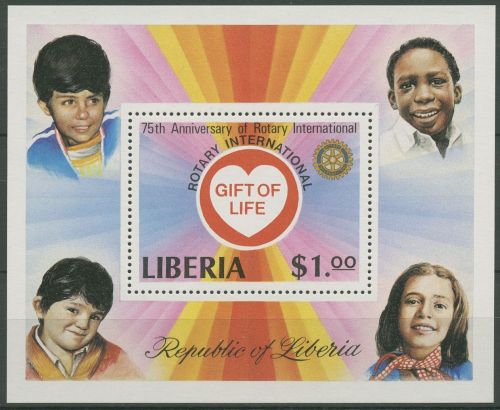 Liberia 1979 75 Jahre Rotary International Block 94 A postfrisch (C62466)