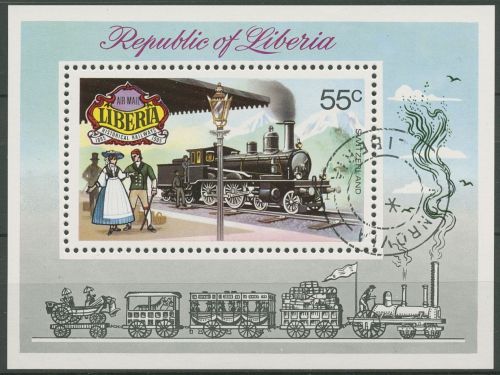Liberia 1973 Historische Eisenbahnen Block 66 gestempelt (C62468)