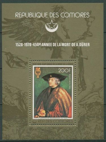 Komoren 1978 Kaiser Maximilian Gemälde von Dürer Block 137 A postfrisch (C29787)