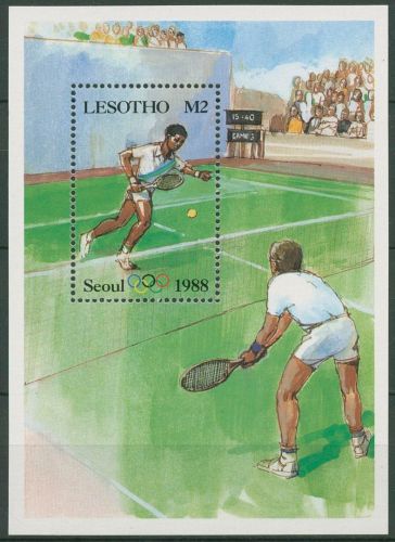 Lesotho 1987 Olympische Spiele '88 Seoul Tennis Block 39 postfrisch (C62523)