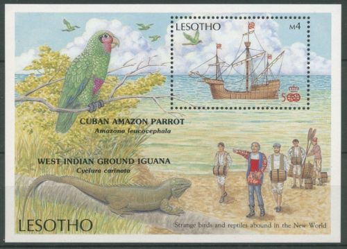 Lesotho 1987 500 J. Entdeckung Amerikas Segelschiff Block 46 postfrisch (C26678)