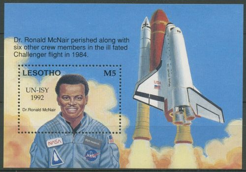 Lesotho 1993 Internationales Weltraumjahr Astronaut Block 98 postfrisch (C62525)