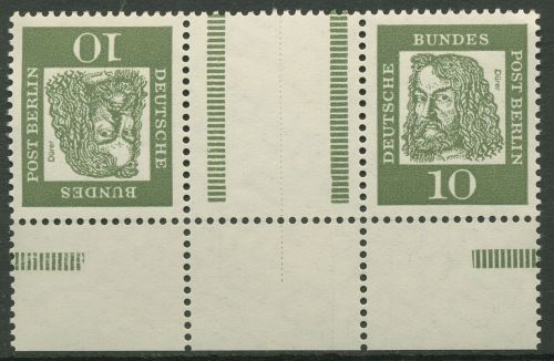 Berlin Zusammendrucke 1962 Dürer KZ 1.4 UR (Strl. leicht verkürzt) postfrisch
