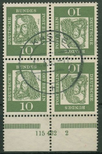Berlin Zusammendrucke 1962 Dürer K3 mit HAN 115 462.2 4er-Block gestempelt