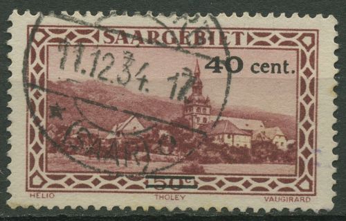Saargebiet 1934 Abtei Tholey mit Aufdruck 178 gestempelt