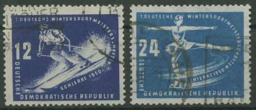 DDR 1950 1. Wintersportmeisterschaften der DDR 246/47 gestempelt (R19572)