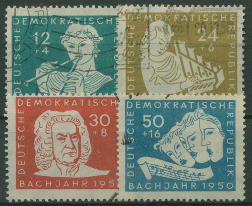 DDR 1950 200. Todestag von Johann Sebastian Bach 256/59 gestempelt (R19579)