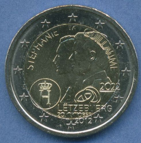Luxemburg 2 Euro 2022 Hochzeitstag Großherzog, vz/st (m5585)